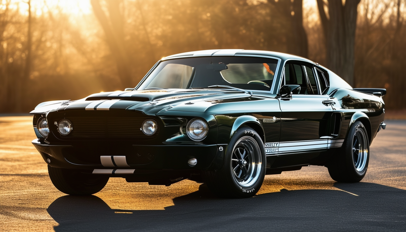 A sleek, powerful 1968 Shelby GT500 showcasing its