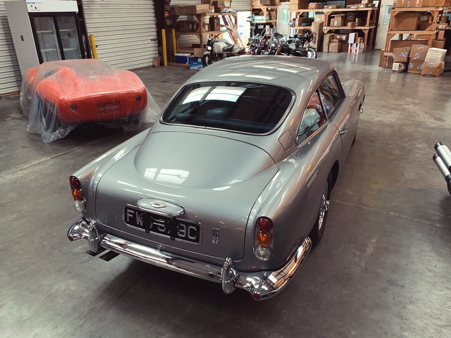 Aston Martin DB5 in the West Coast Shipping warehouse