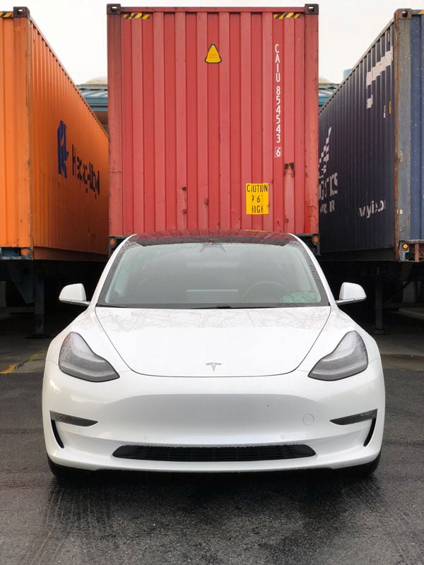 Model 3 Tesla shipping container
