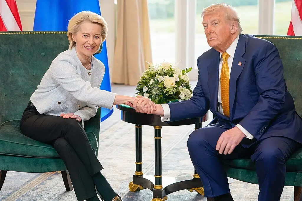 Meeting between Ursula von der Leyen, President of the ECnd Donald Trump, President of the United States 2025
