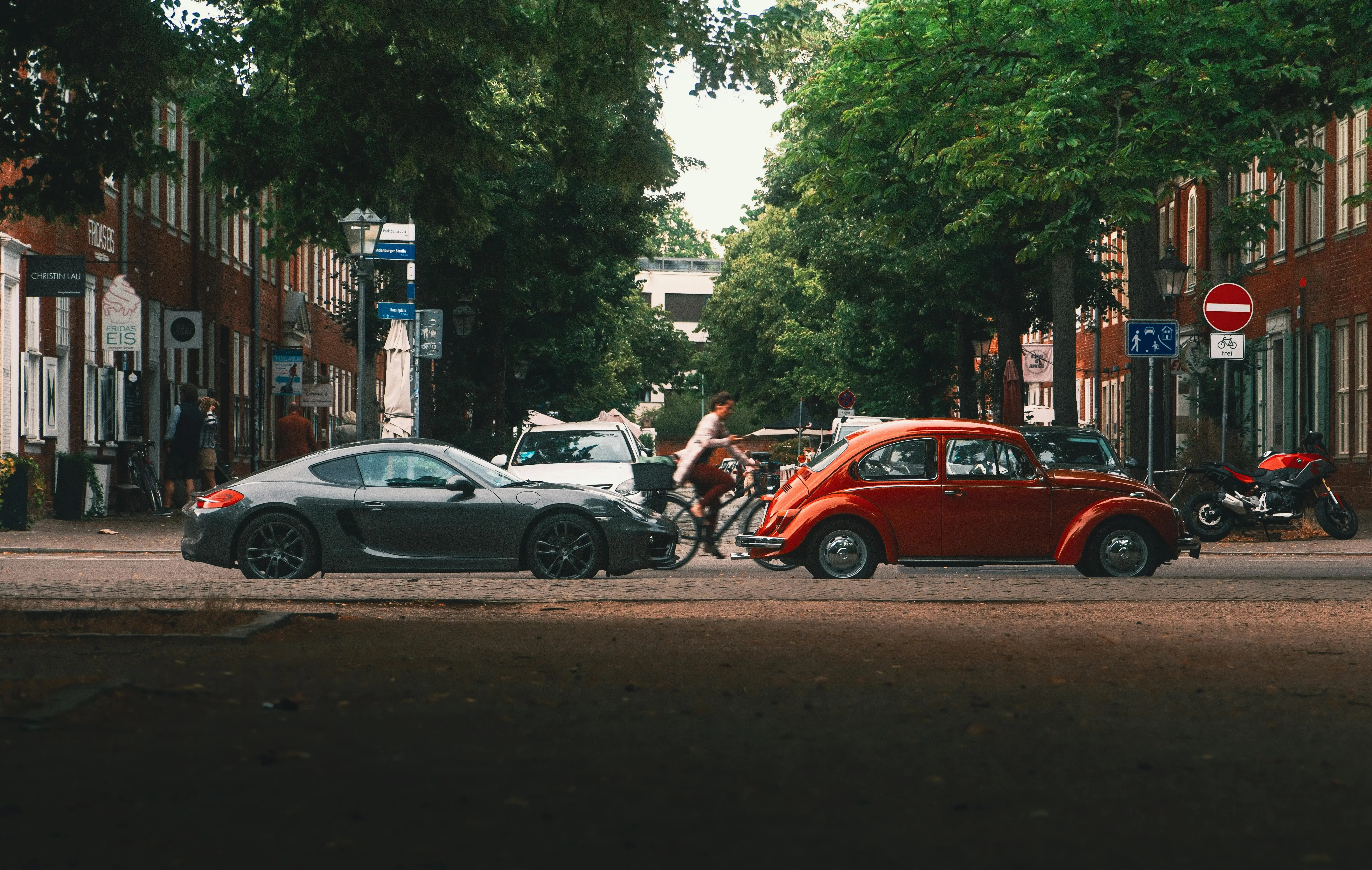 Street Scene with Classic Cars