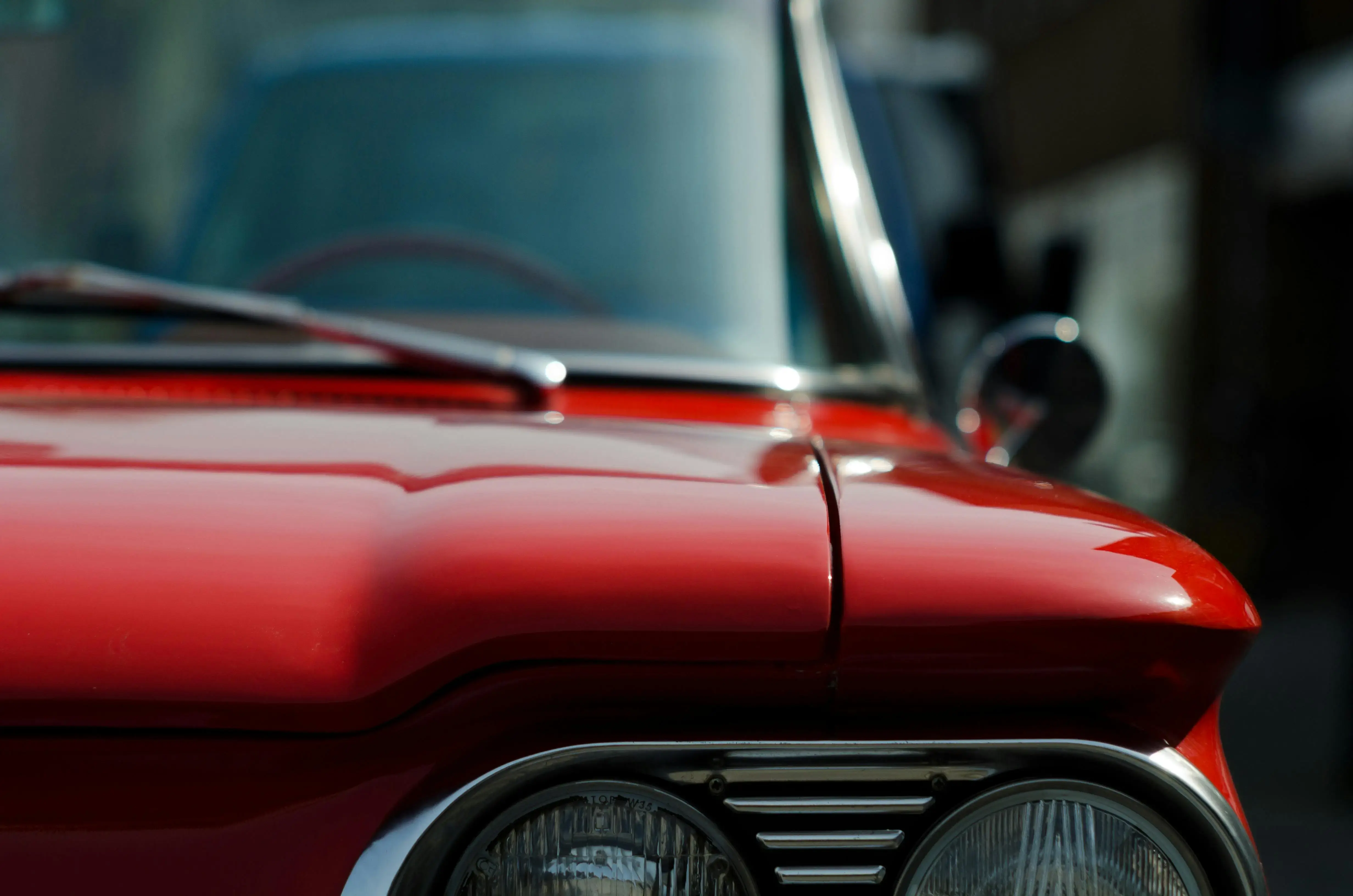 Red Car in Close Up Shot
