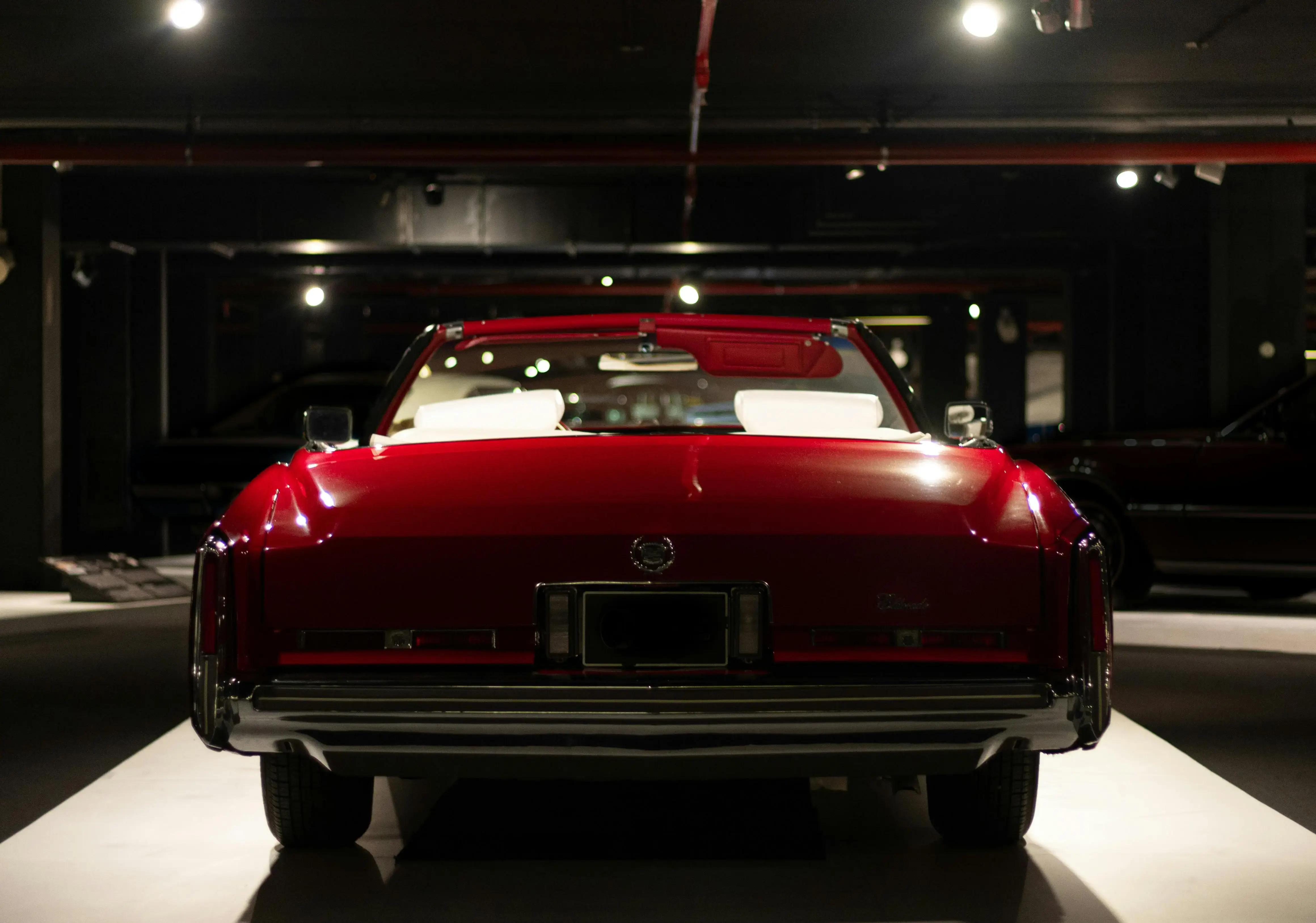 Red Vintage Car on an Exhibition