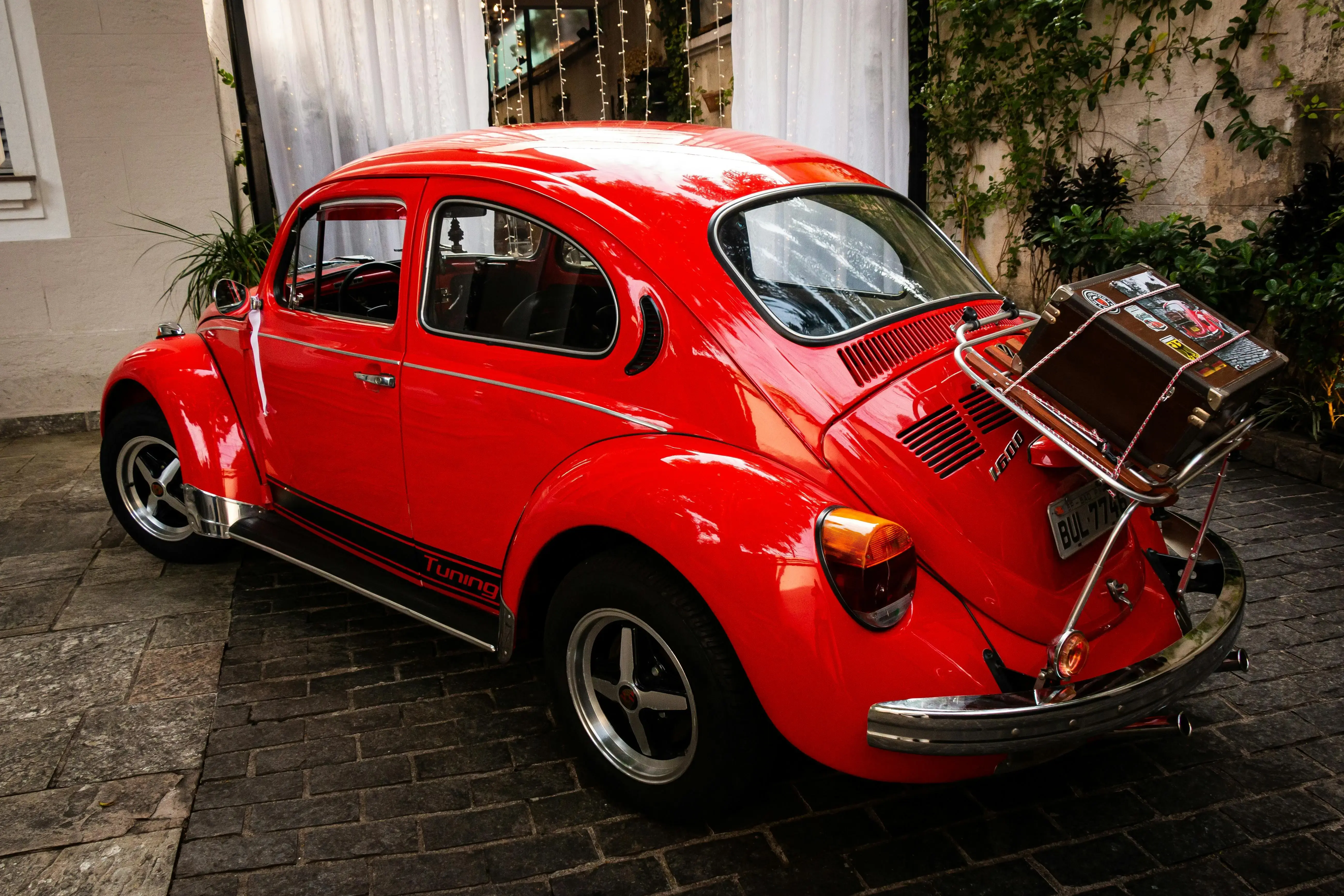 classic red Volkswagen Beetle