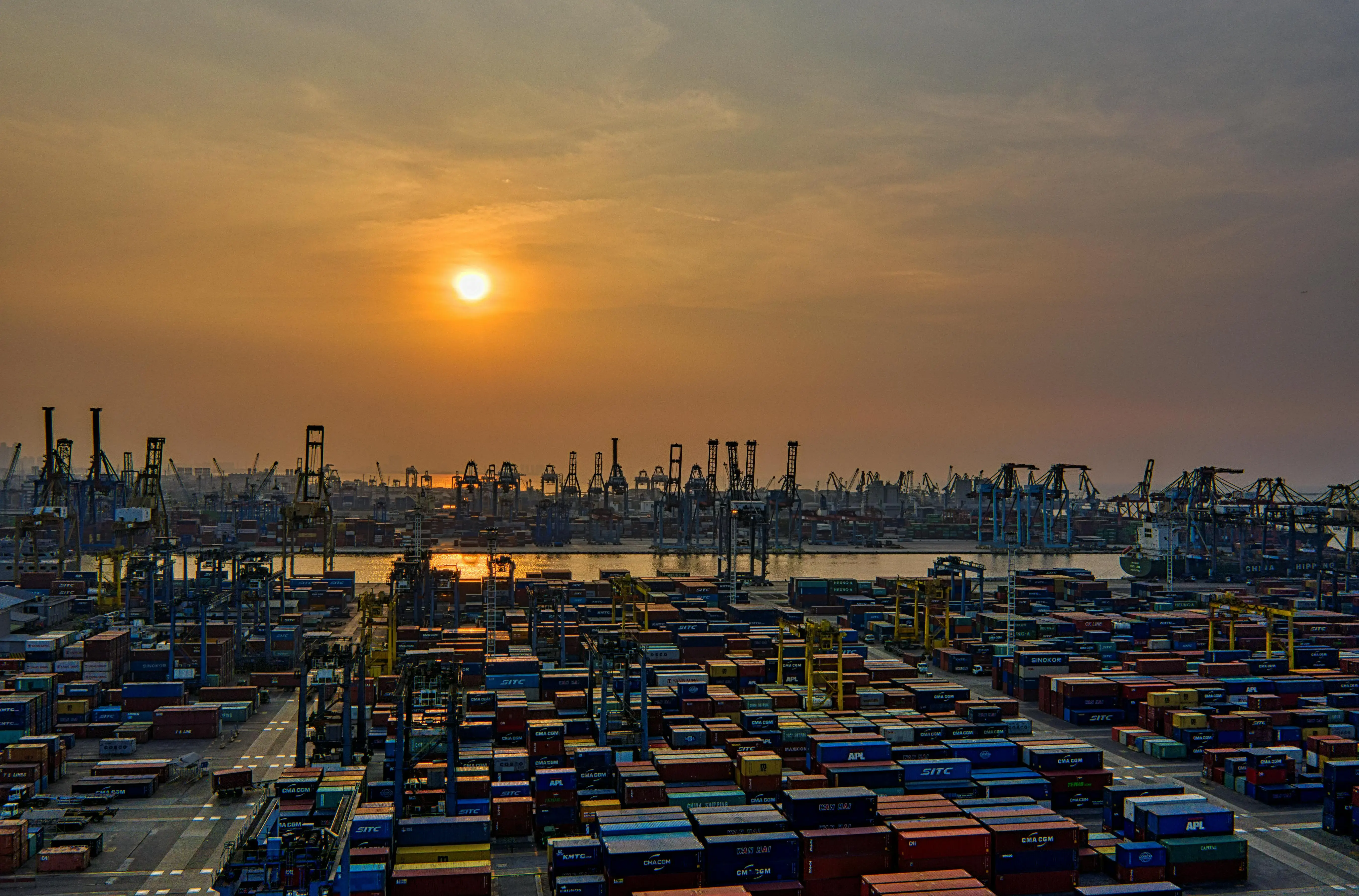 Seaport during Golden Hour