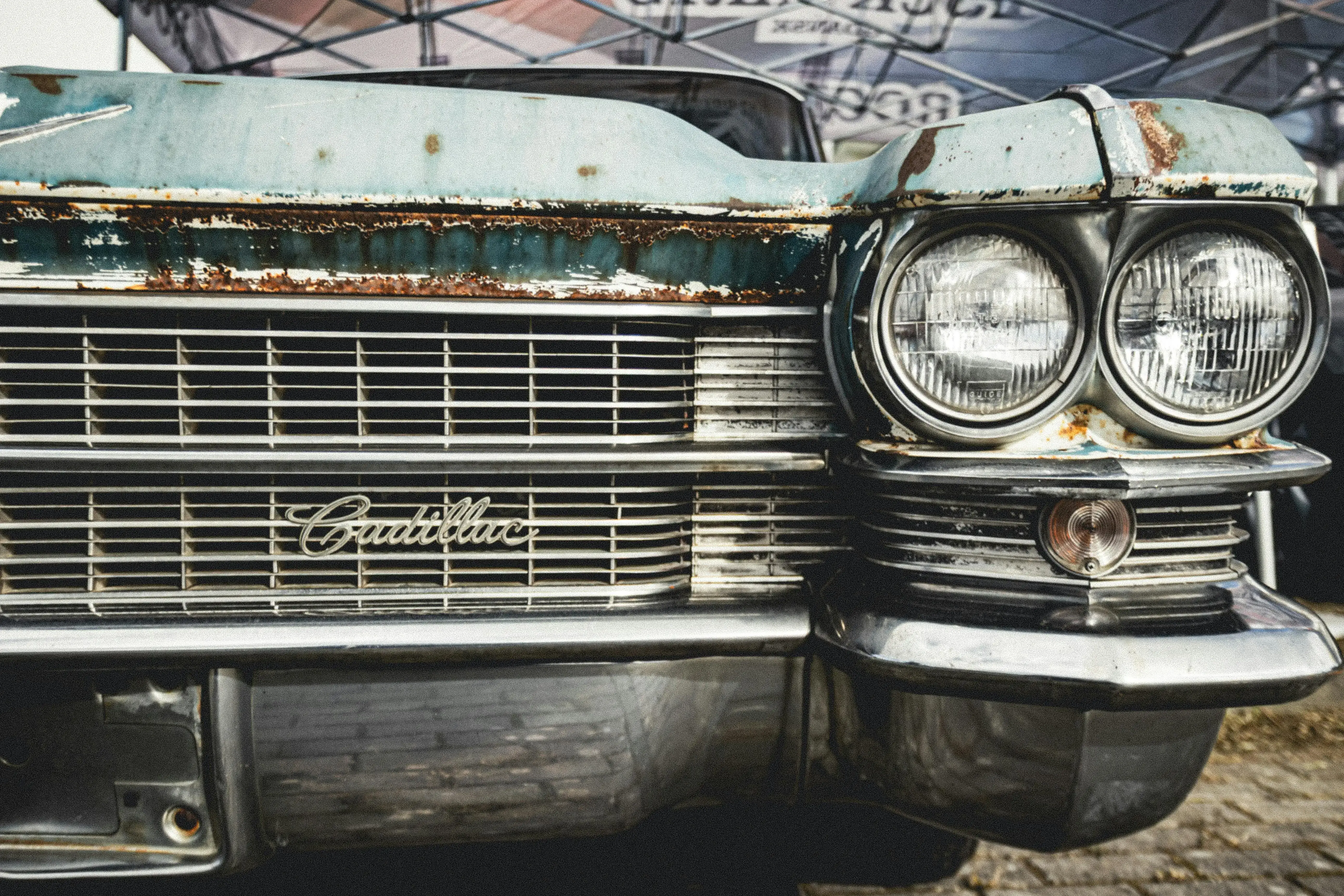 Vintage Cadillac Front Grille Close-up