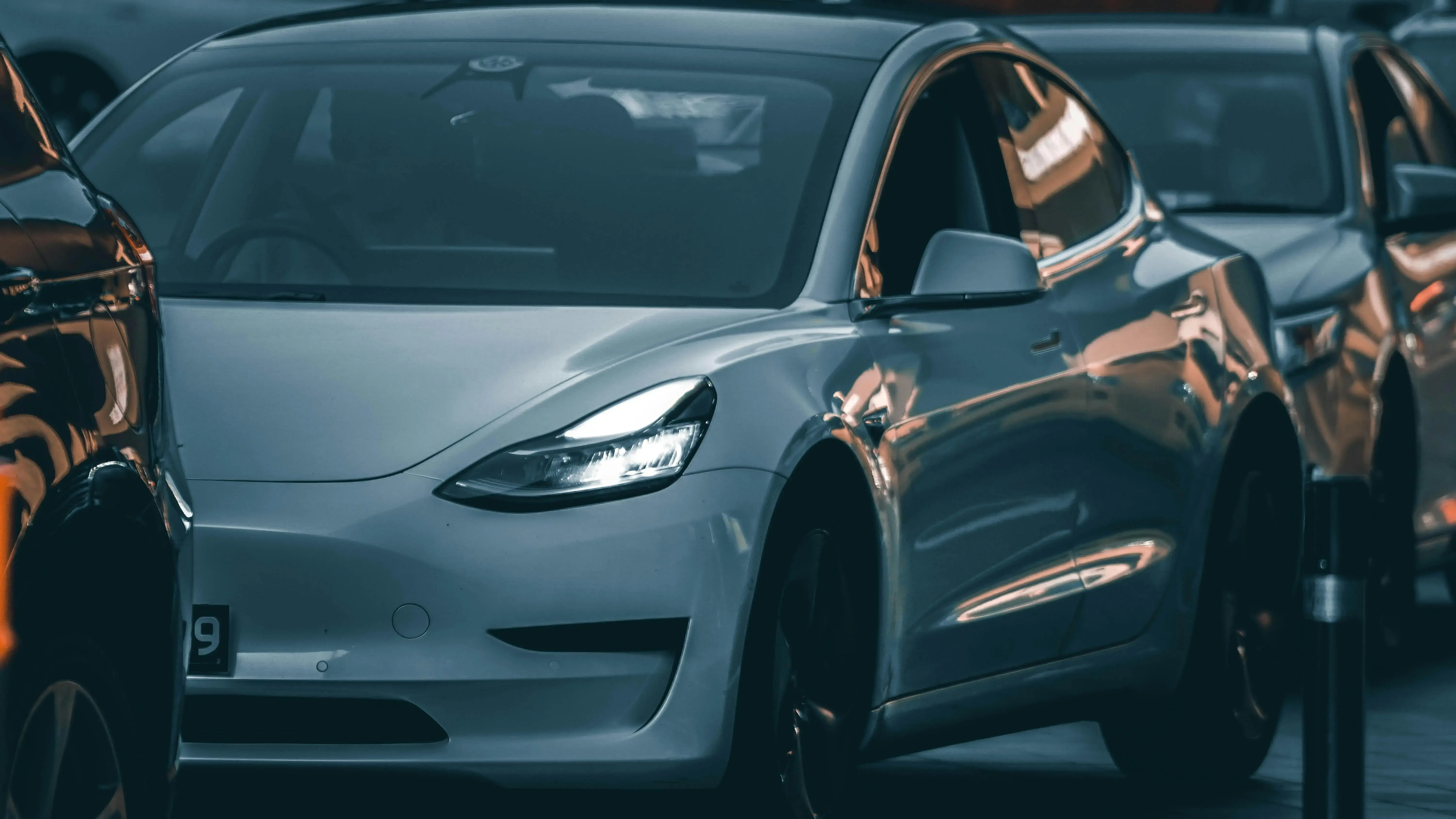 Closeup of Cars in Traffic