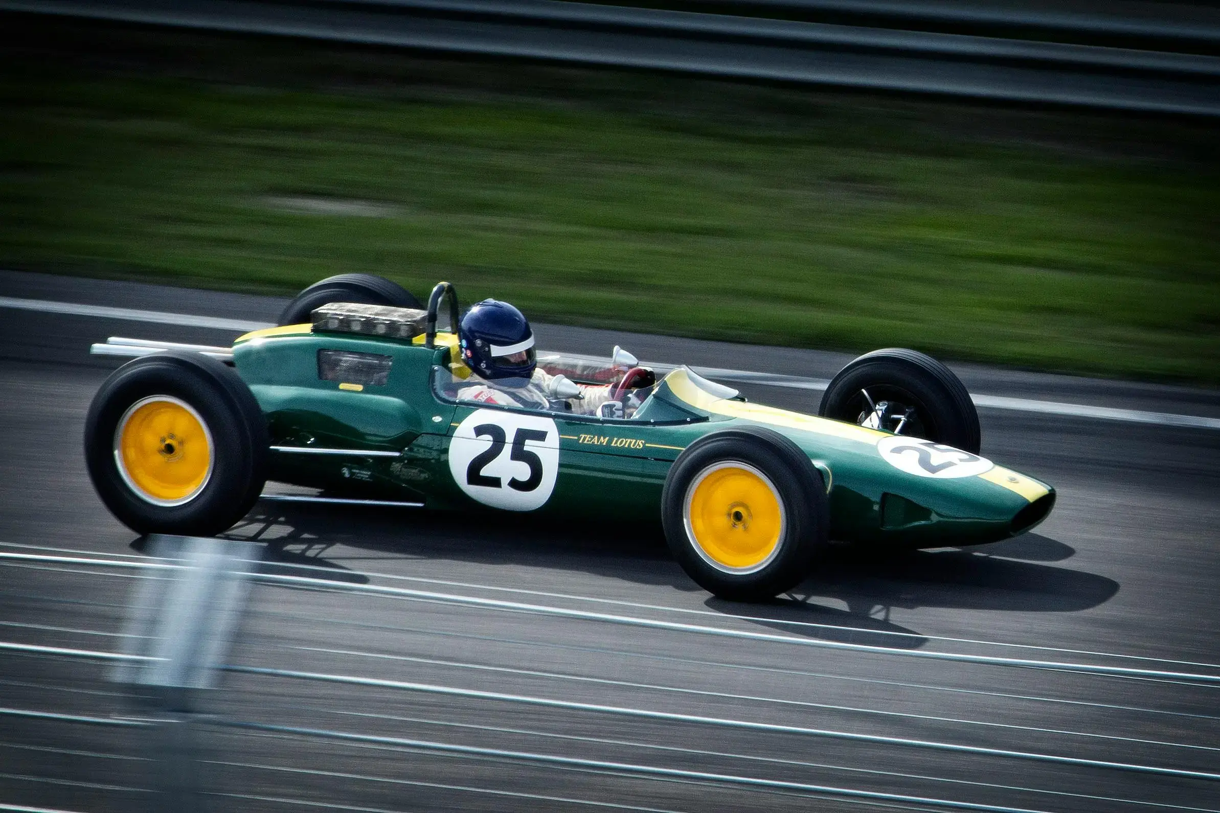 Green and White Racing Vehicle