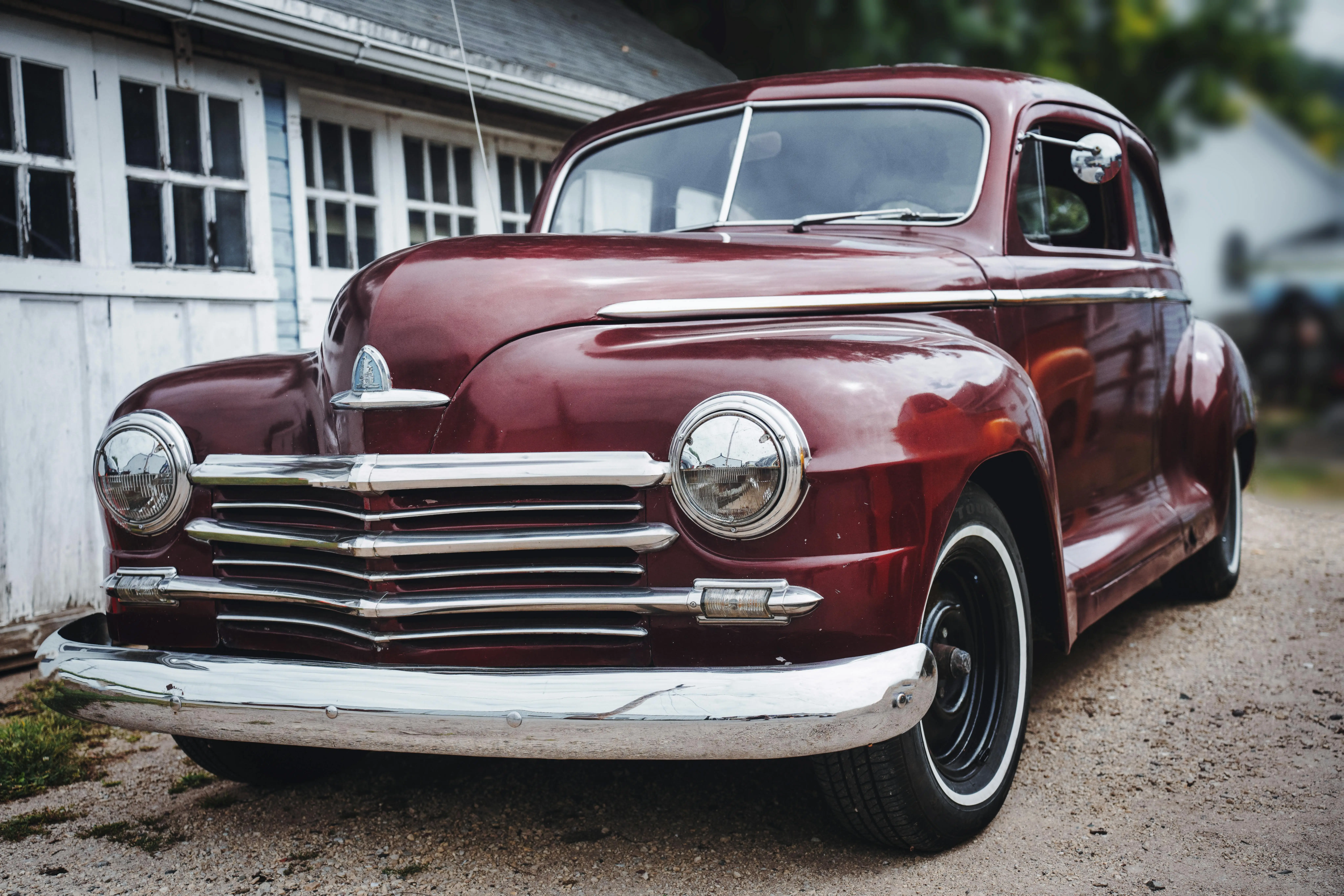 Vintage Car Near Garage