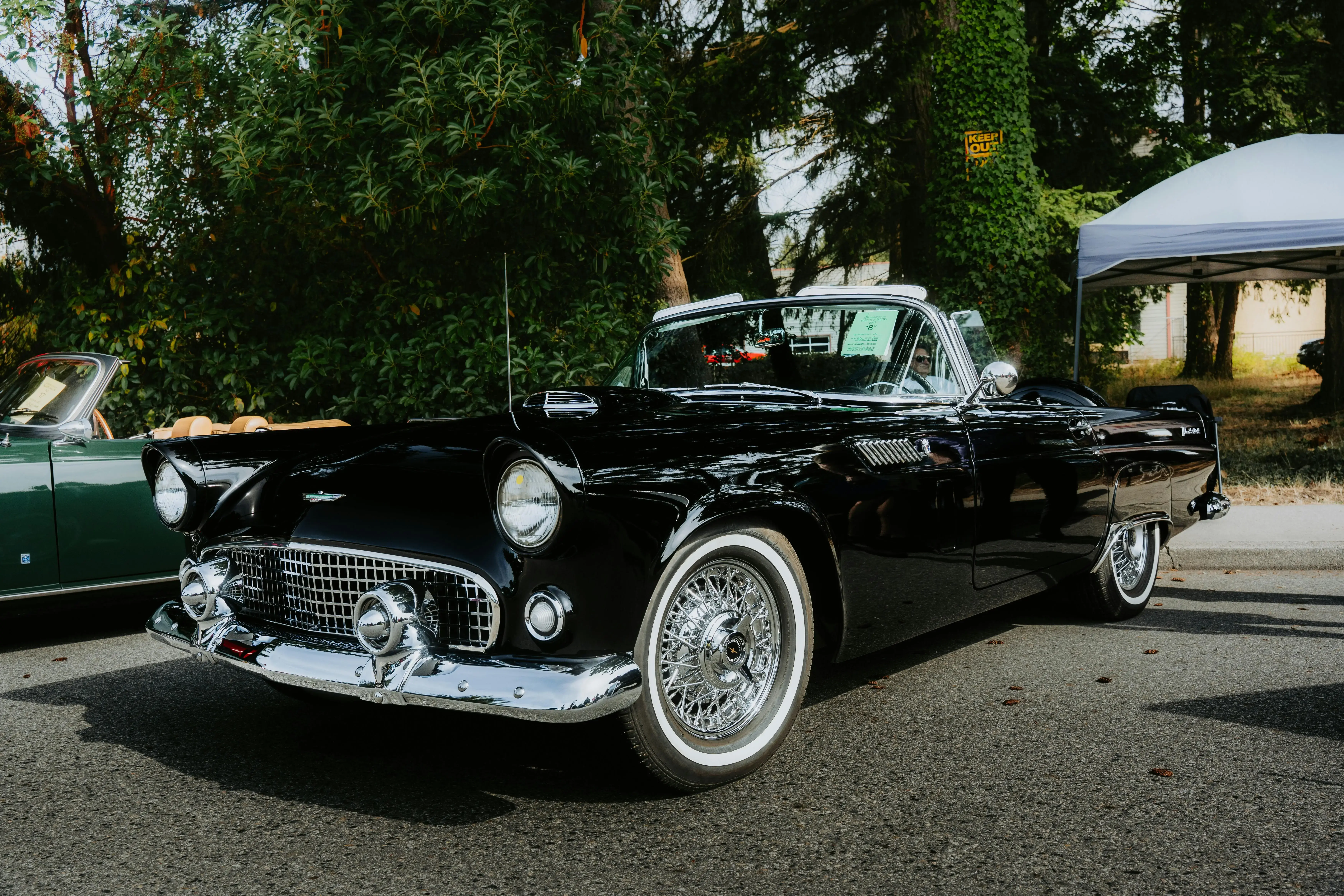Classic Black Convertible Car at Vintage Auto Show