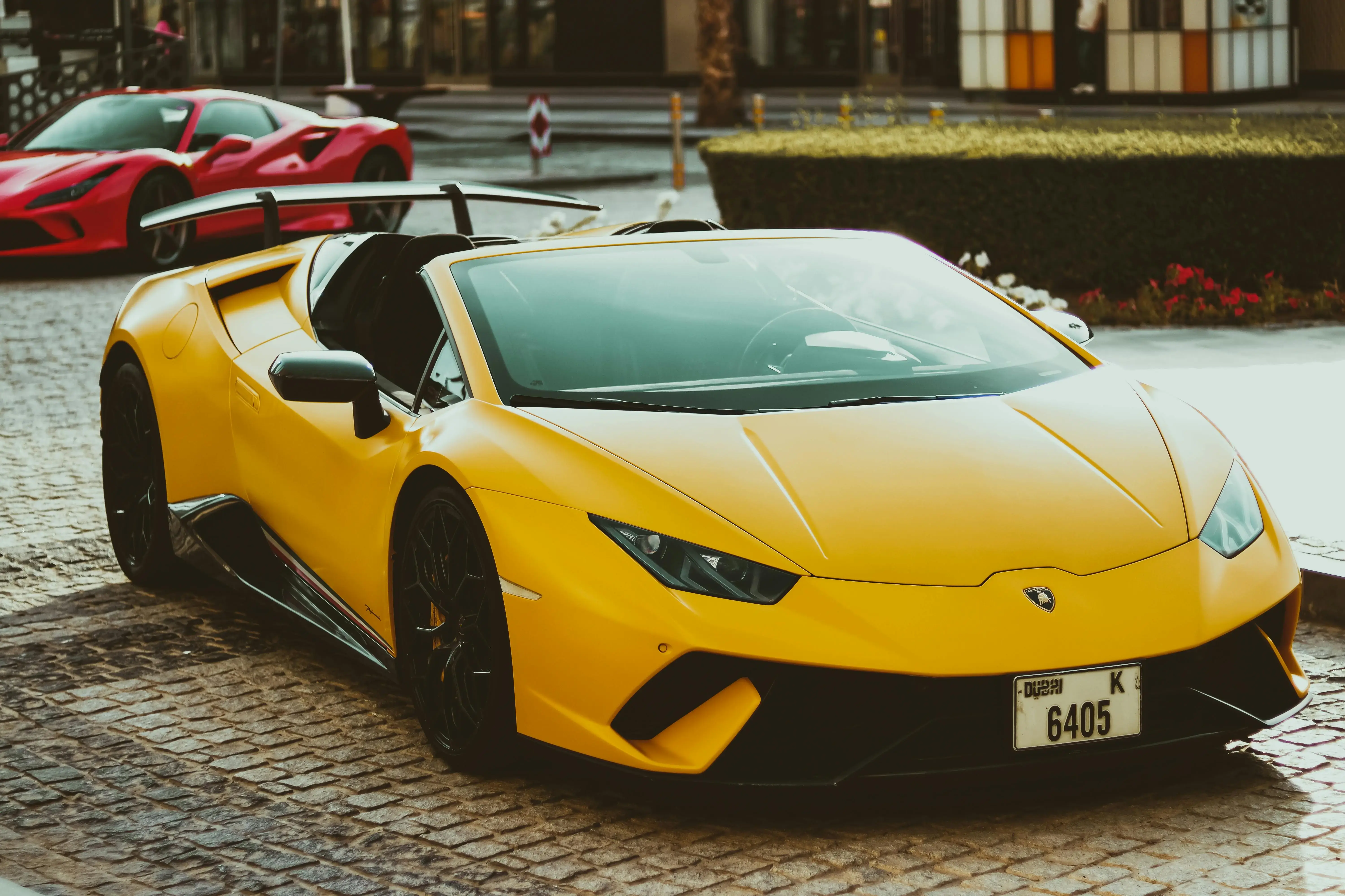 Yellow Sports Car on the Street