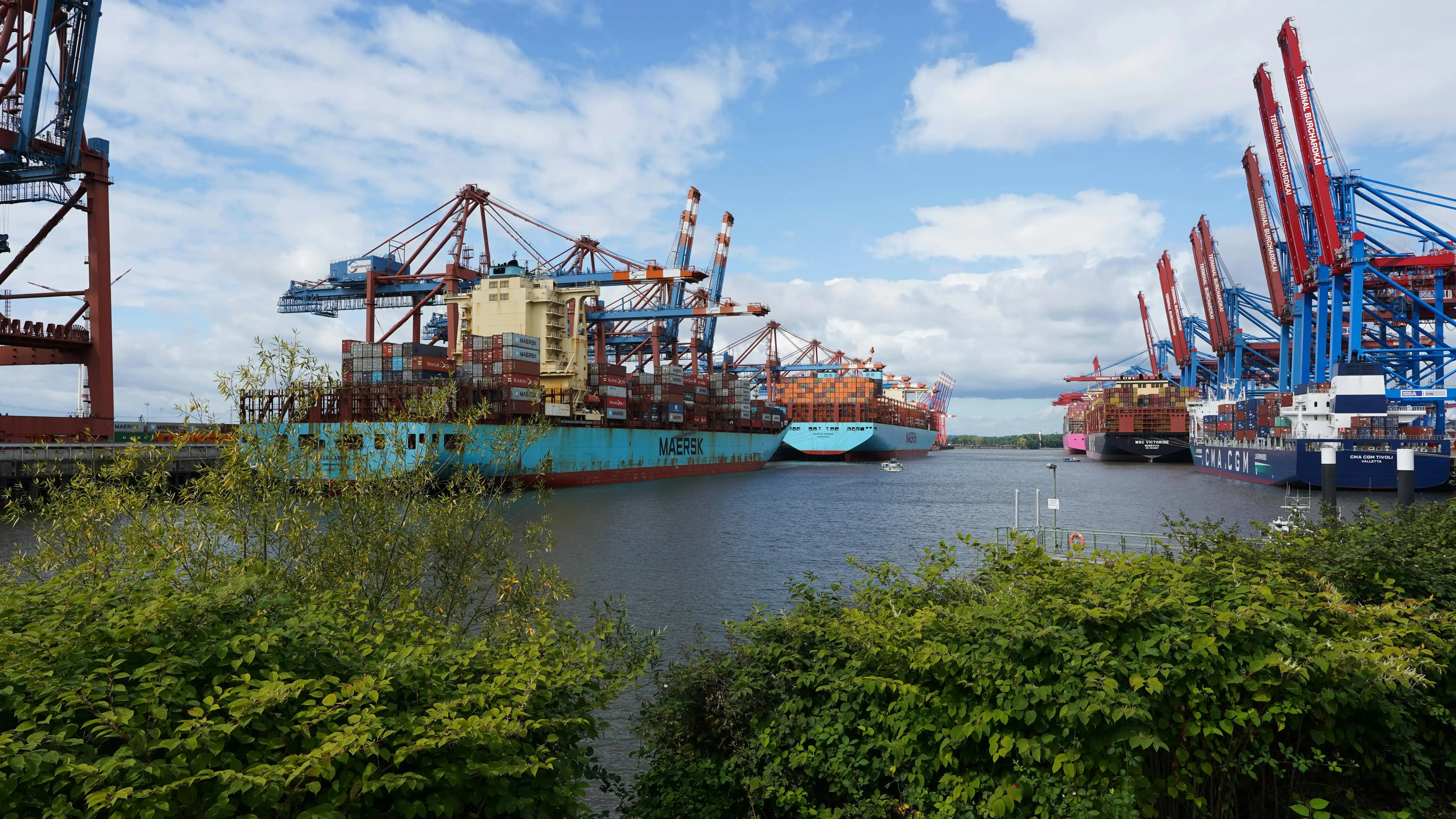 Container Ships at Shipping Port on a Clear Day