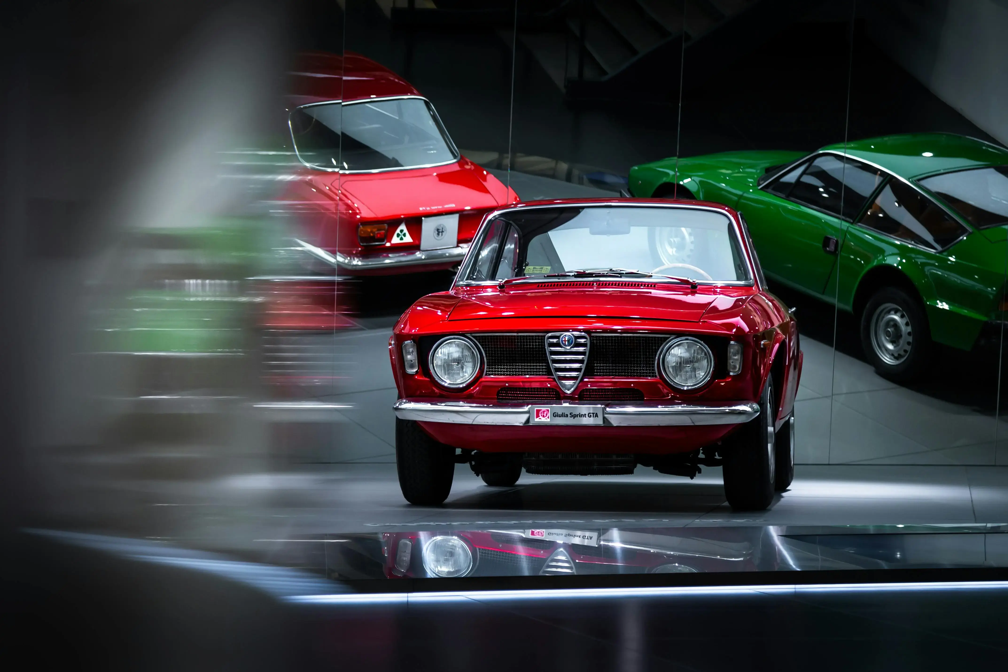Classic Red Alfa Romeo in Museum Display