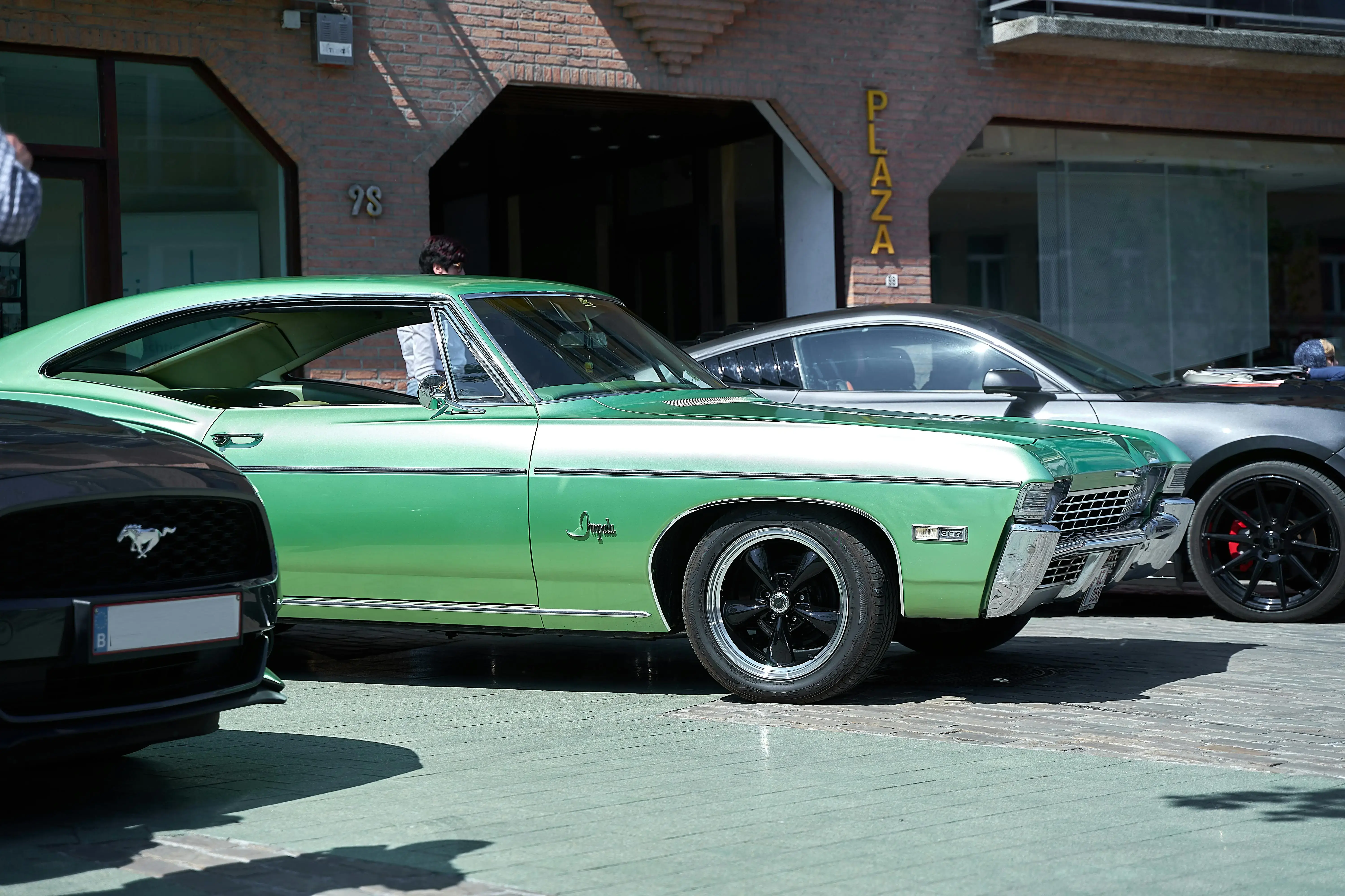 green classic car
