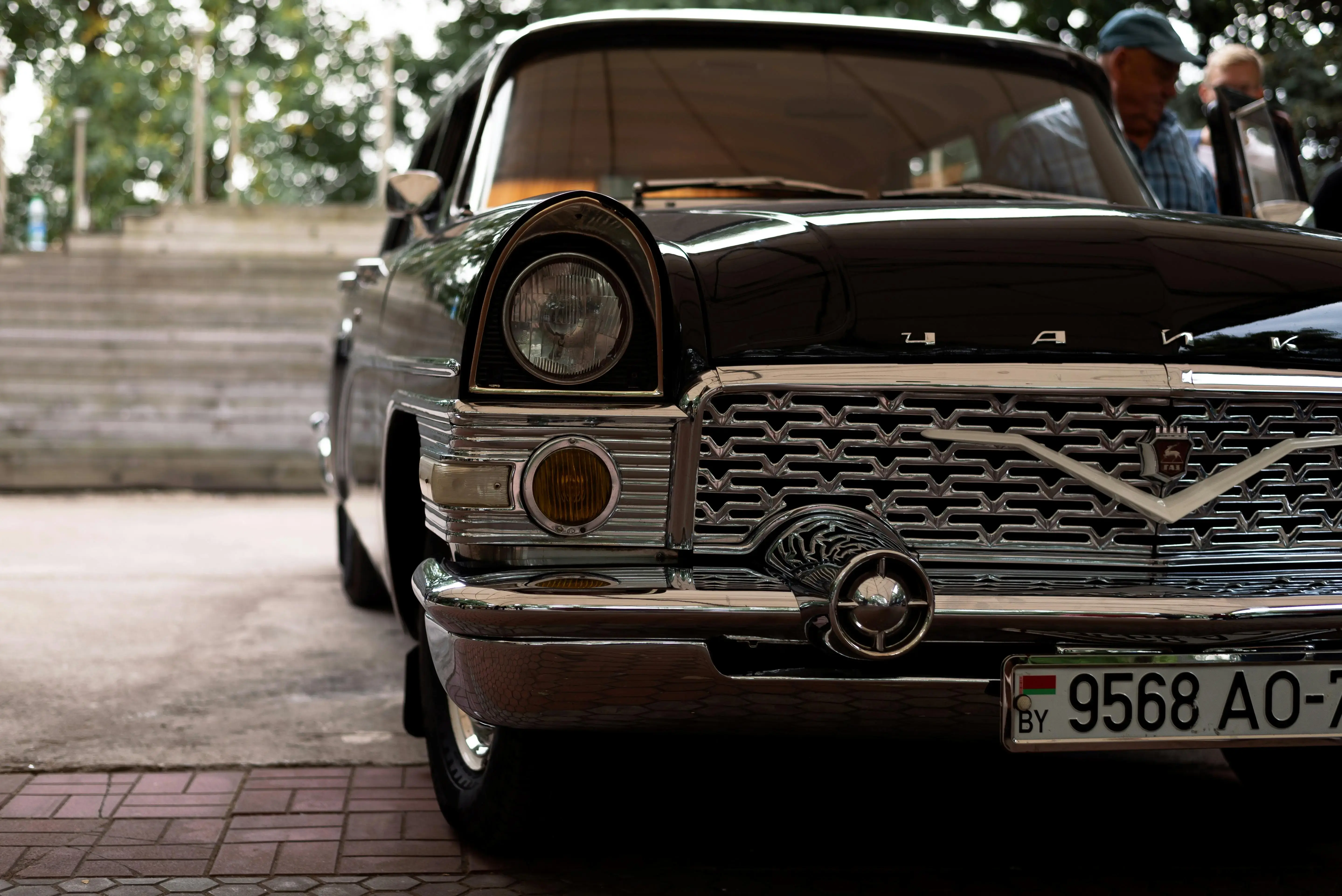Restored Black and Chrome Classic Car