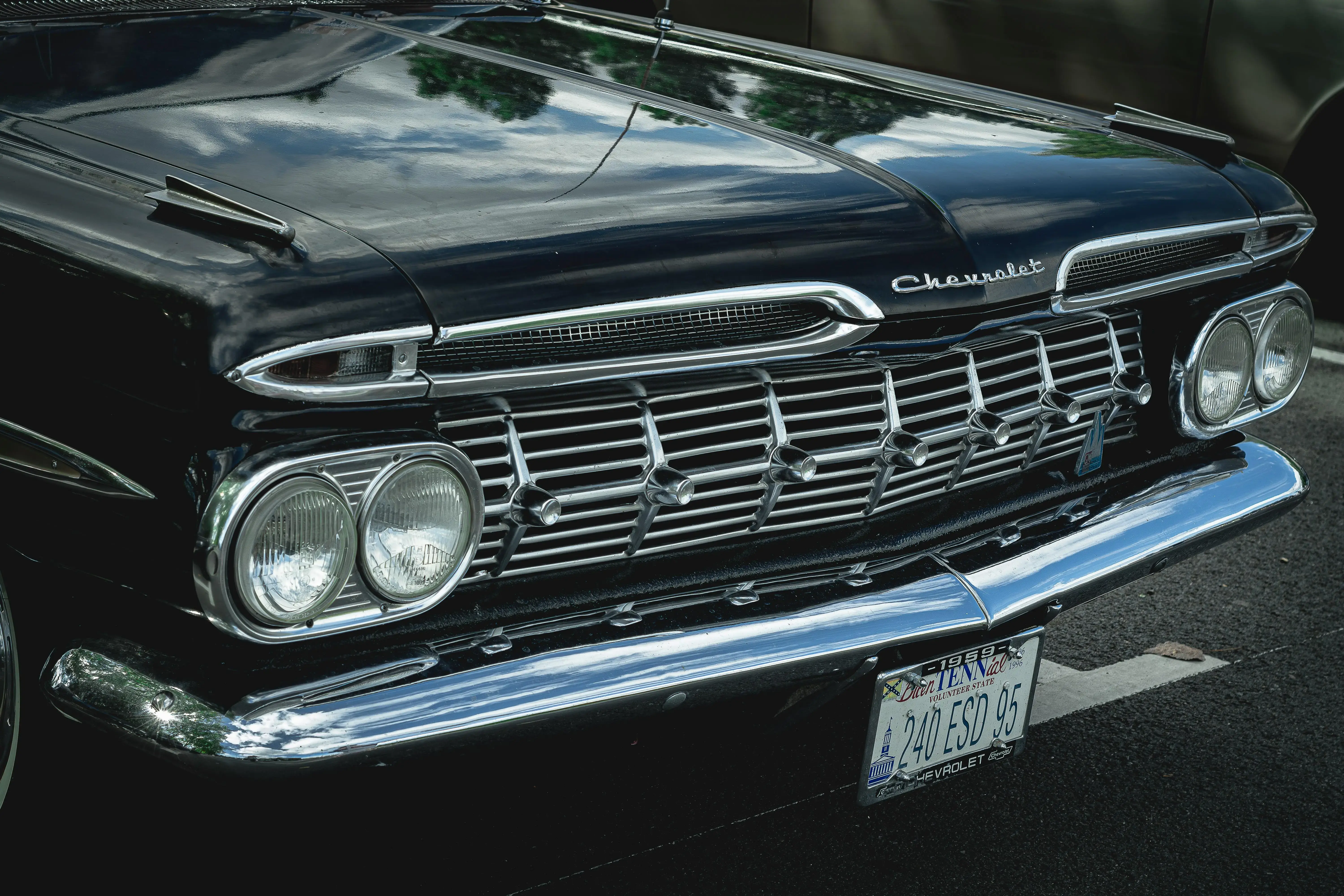 Retro Black Chevrolet on a Road