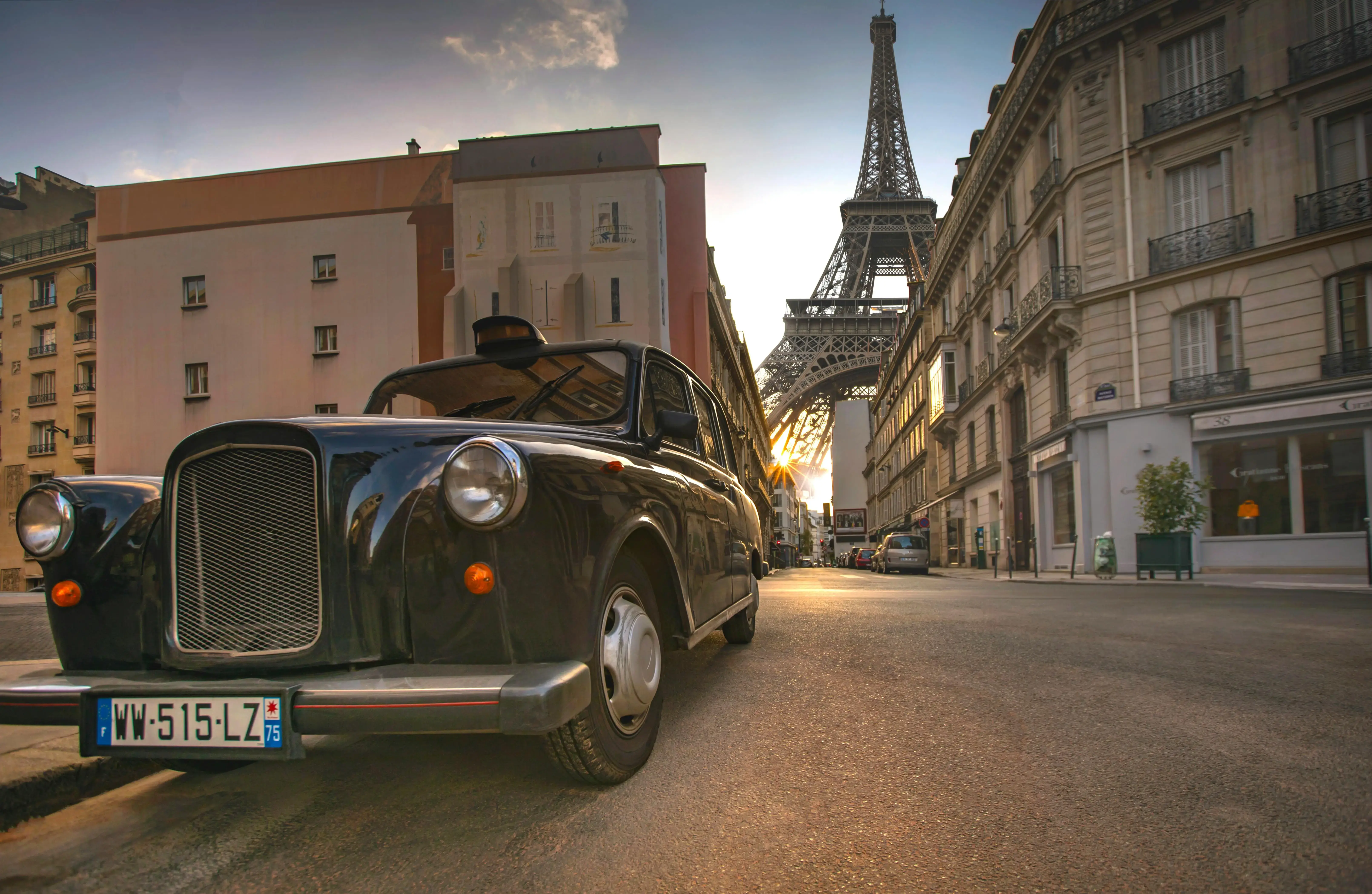 Retro Car on a Street in Paris