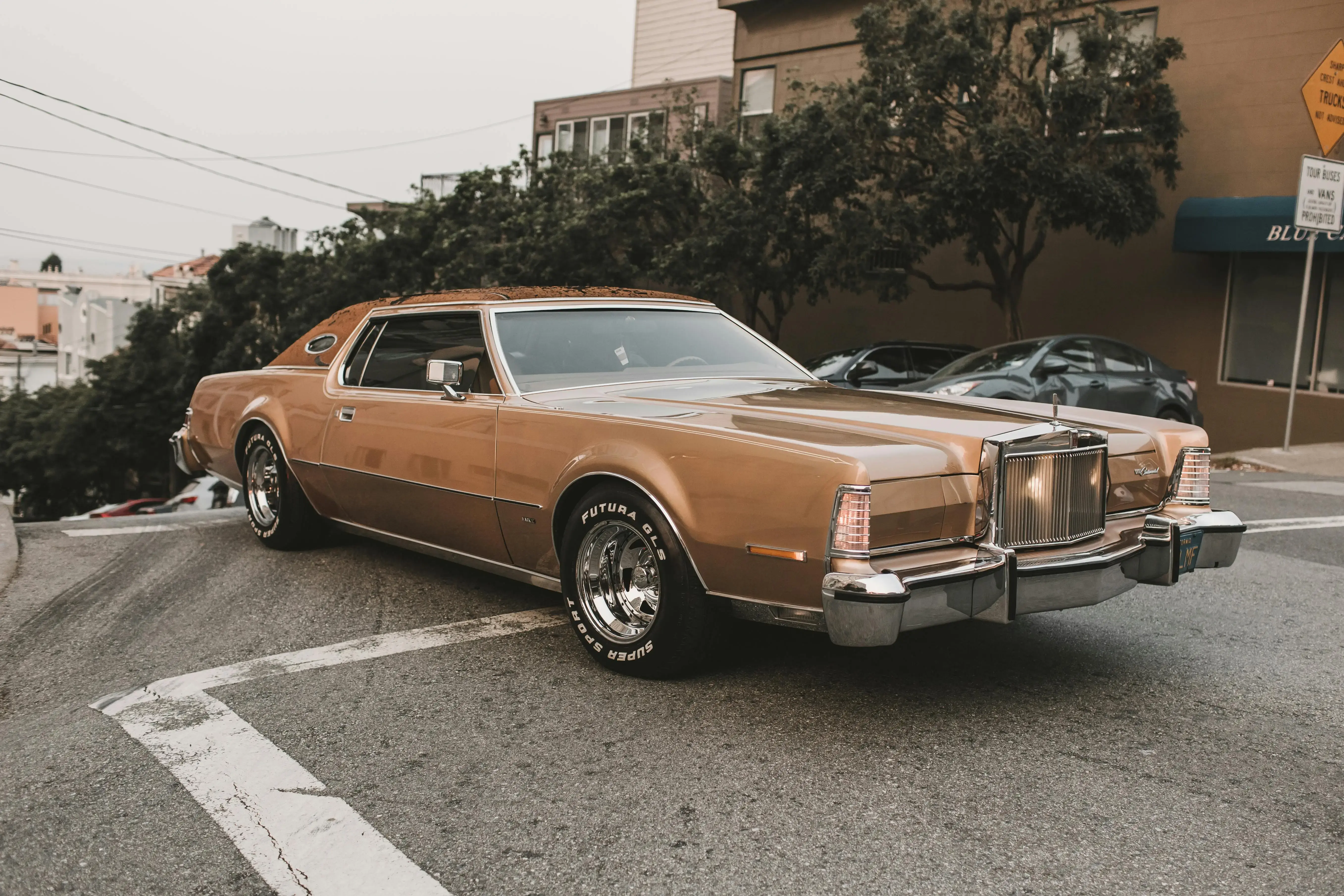 Brown Coupe Parked
