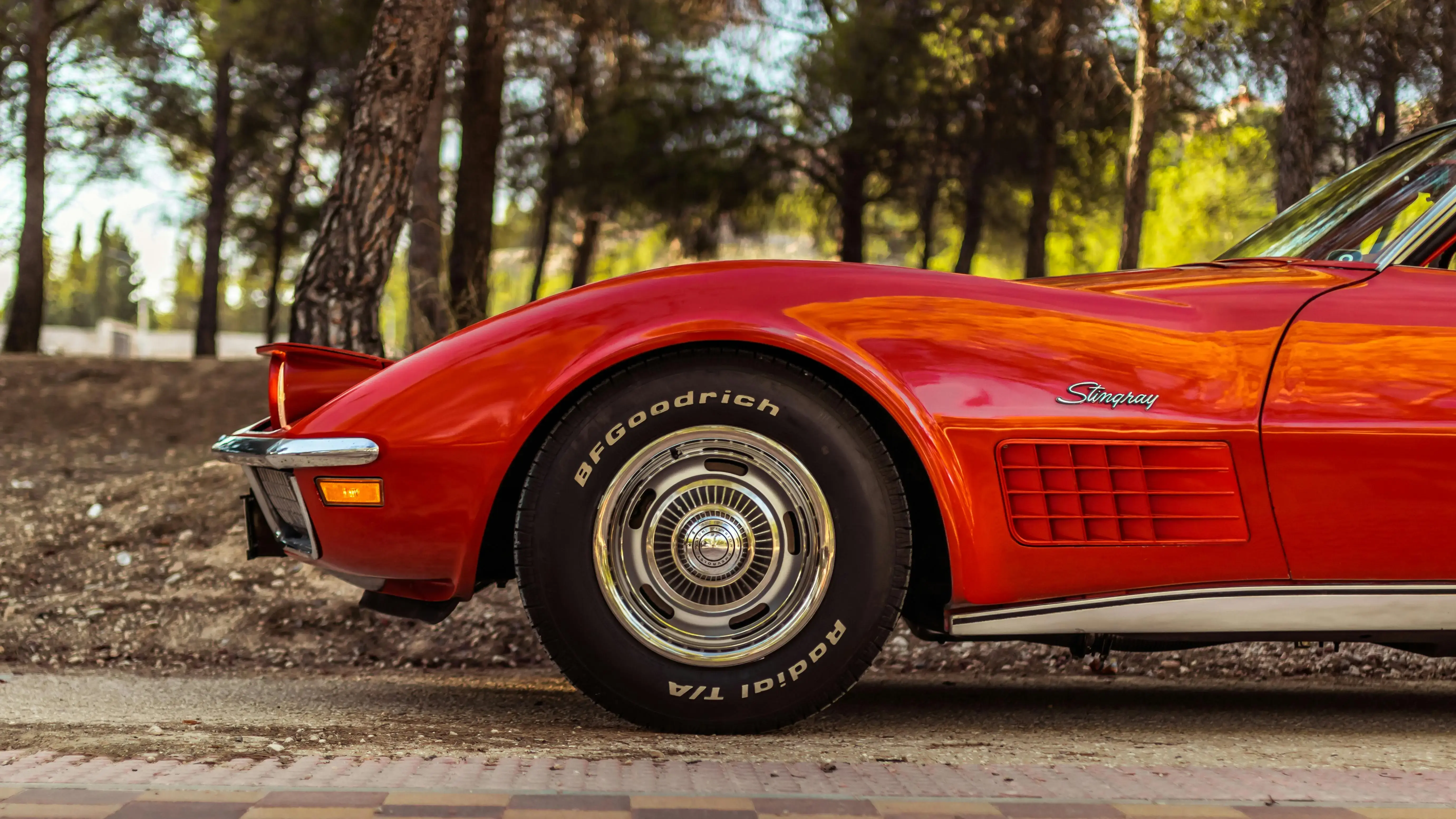 Red, Vintage Chevrolet Corvette