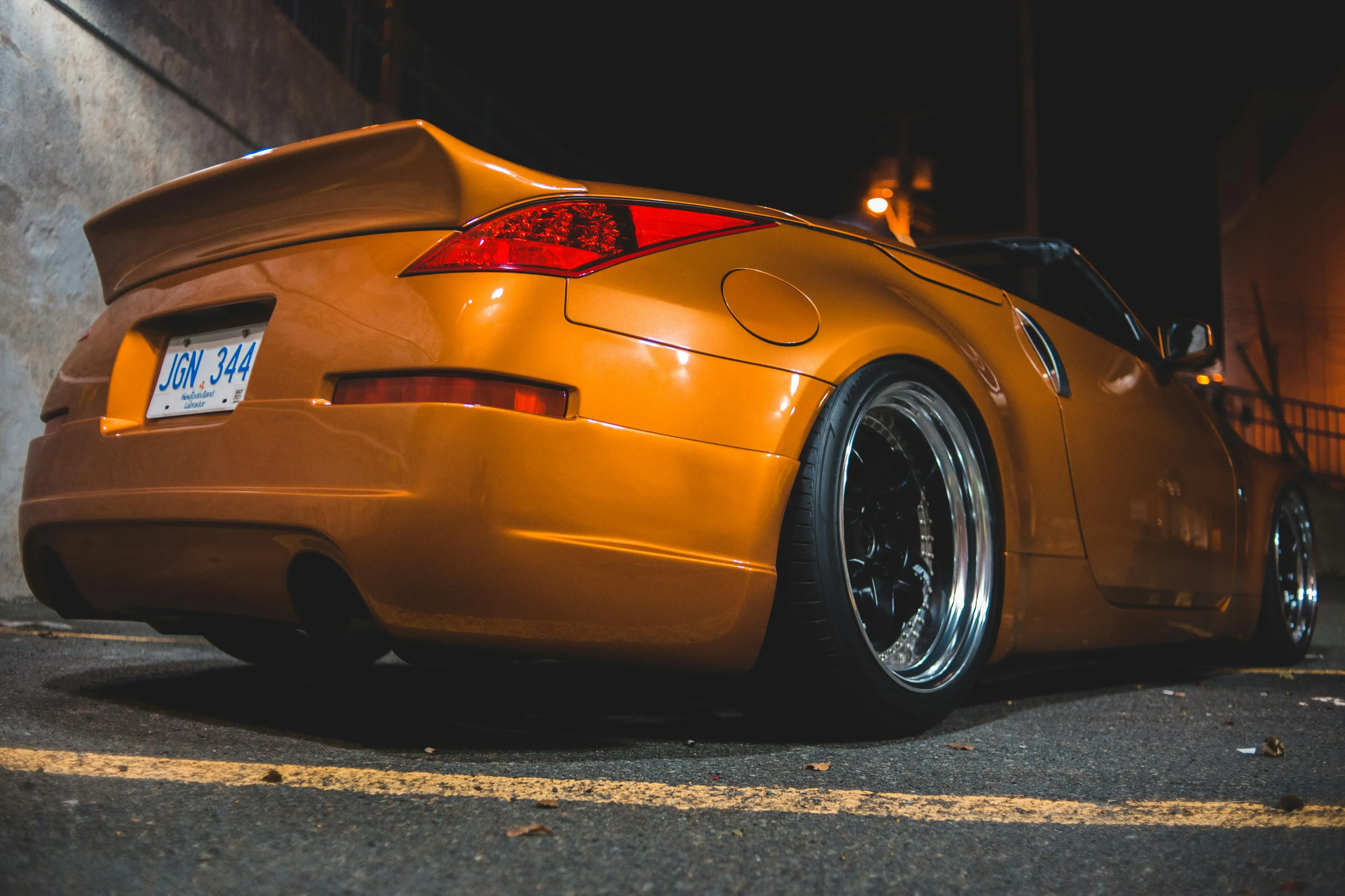 Modern luxury sports car on asphalt