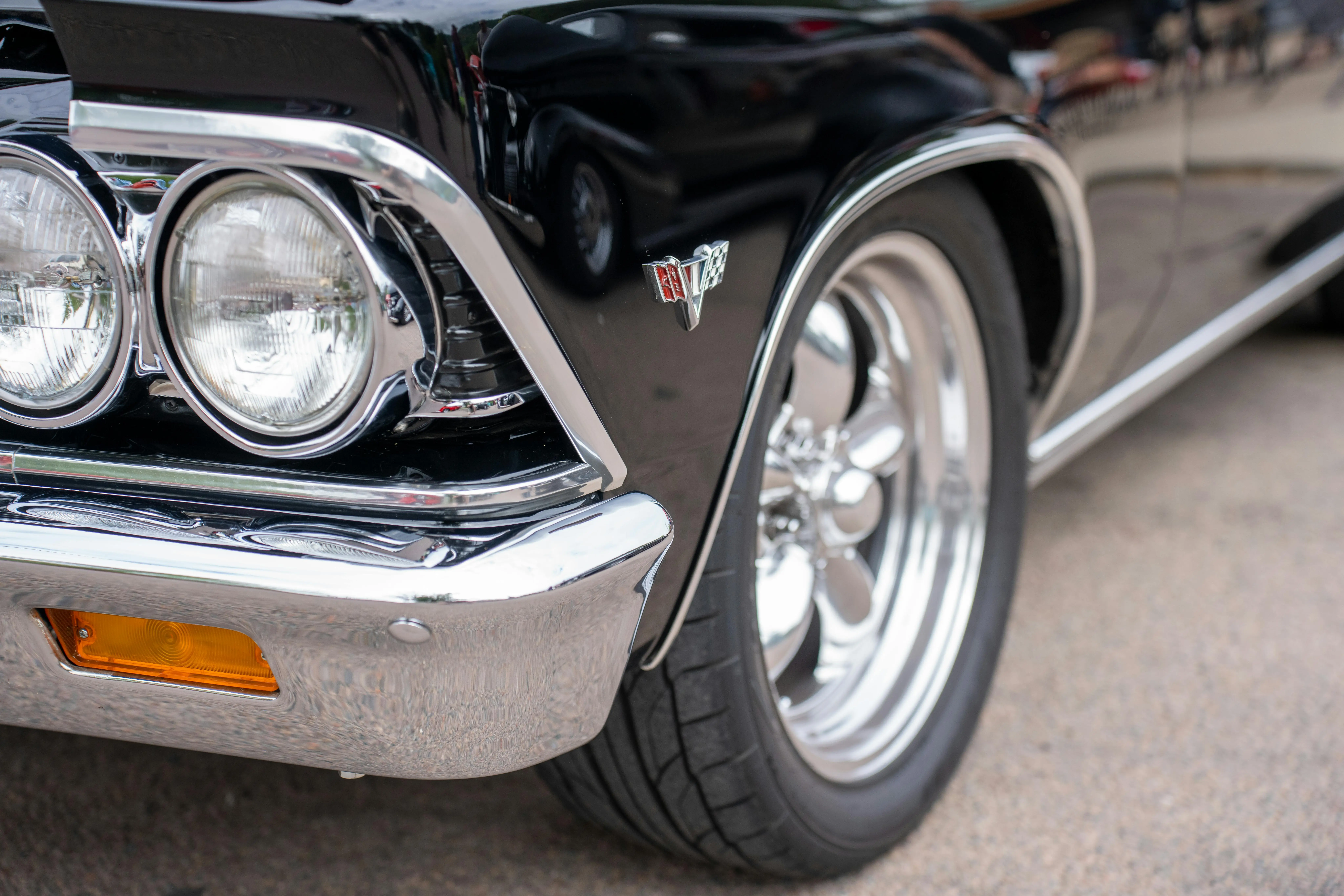Vintage Car Headlight and Wheel