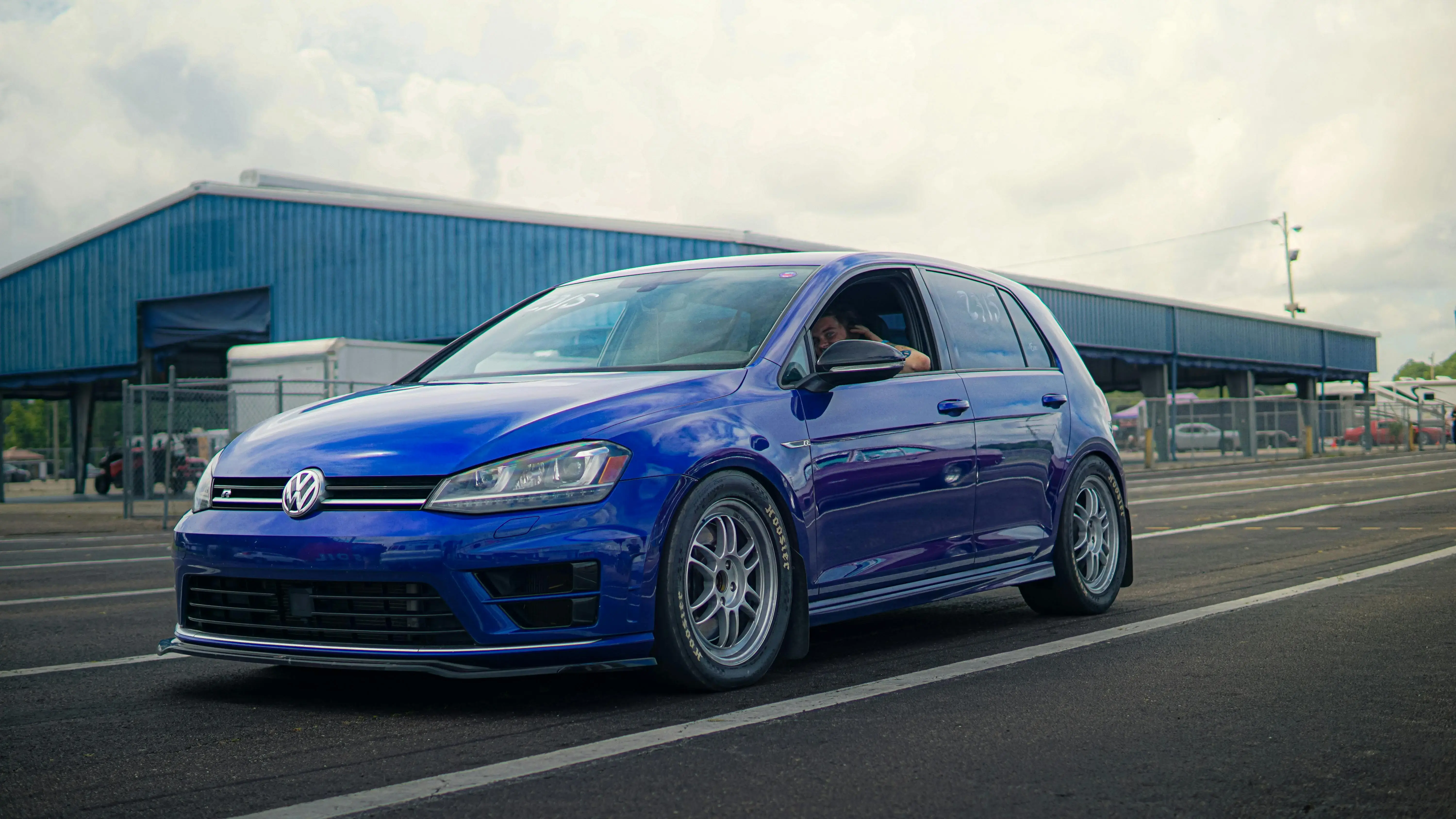 Blue Volkswagen Golf R