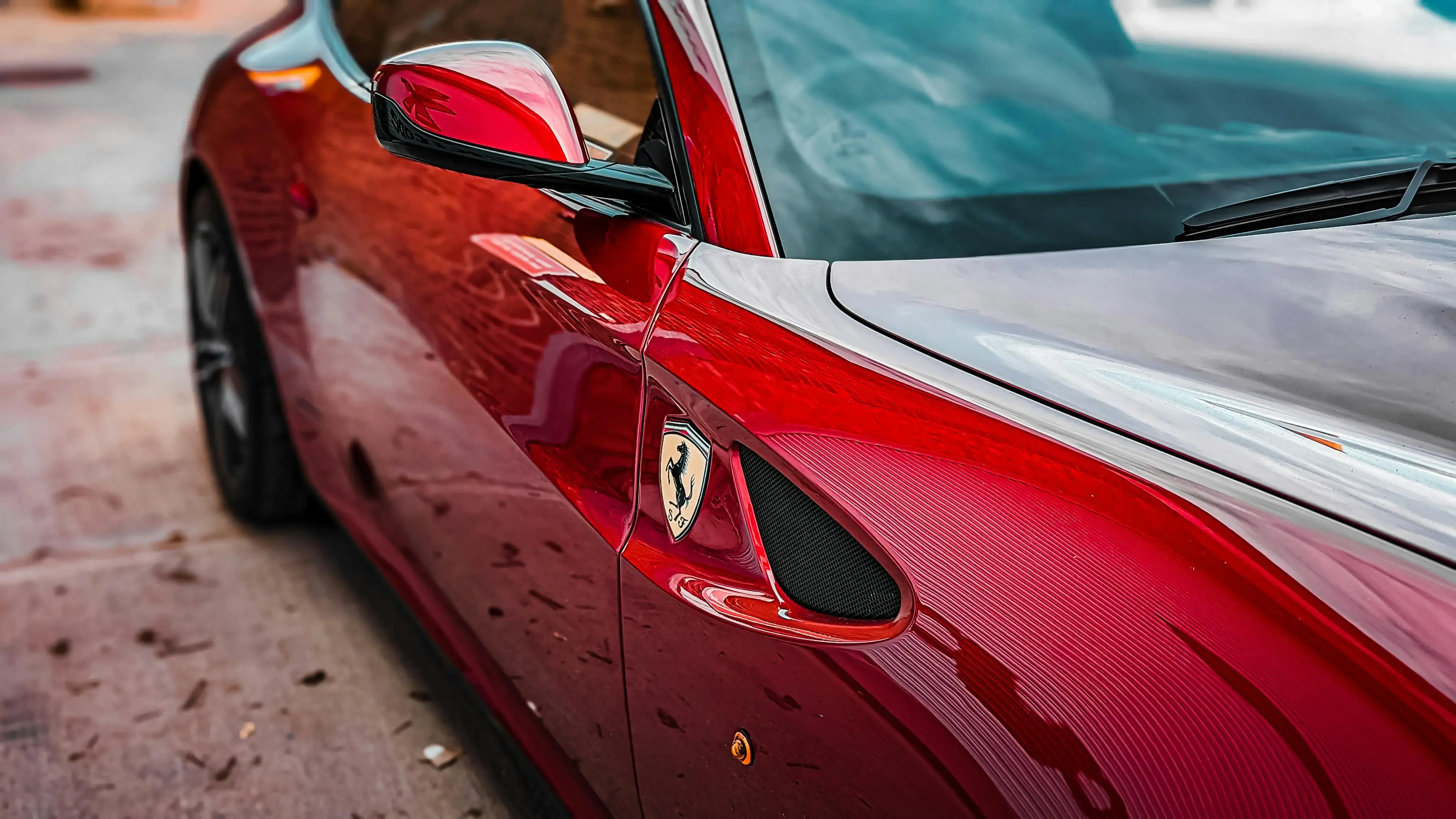 Closeup of a Red Sports Car