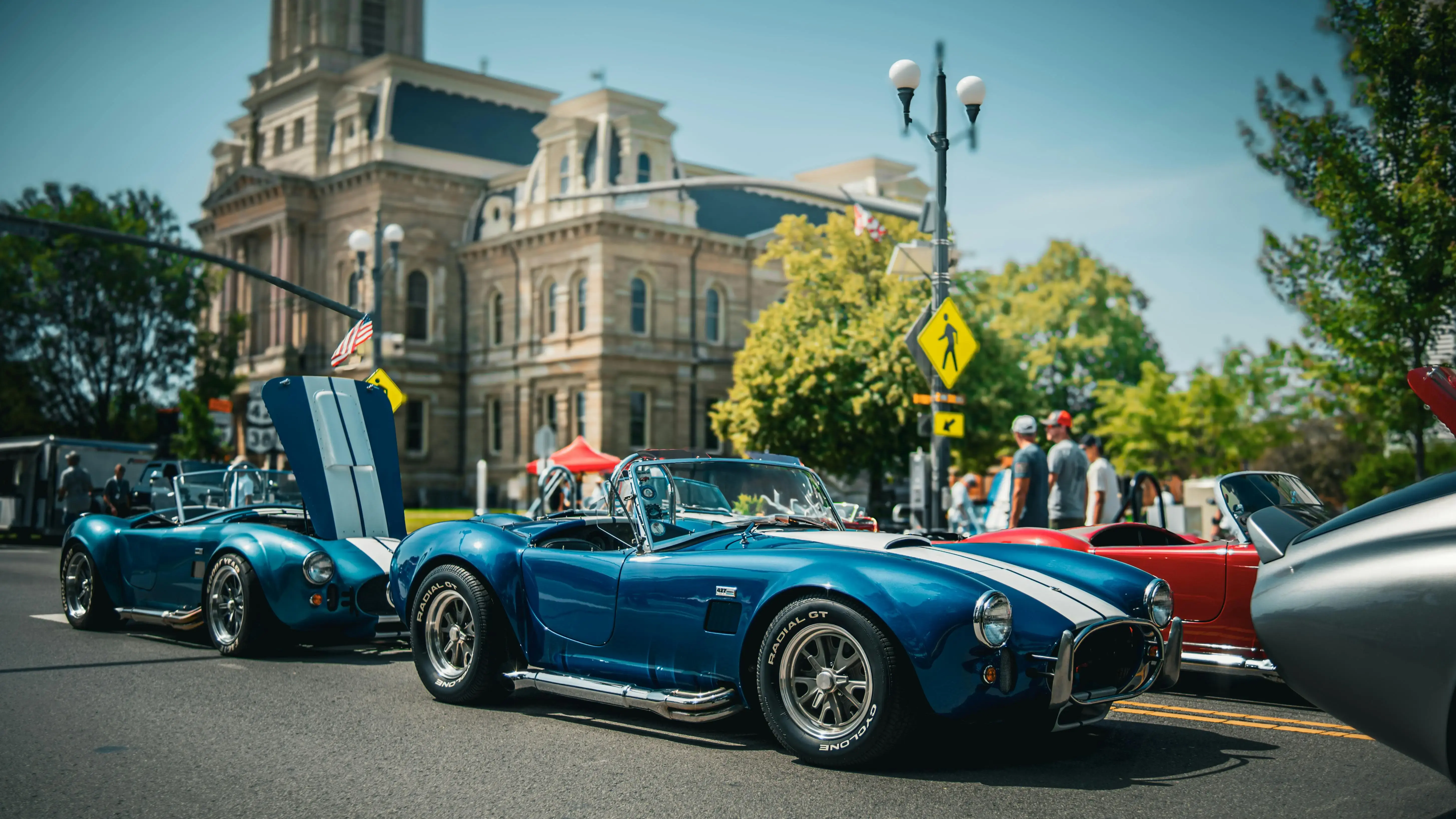 Antique cars on display