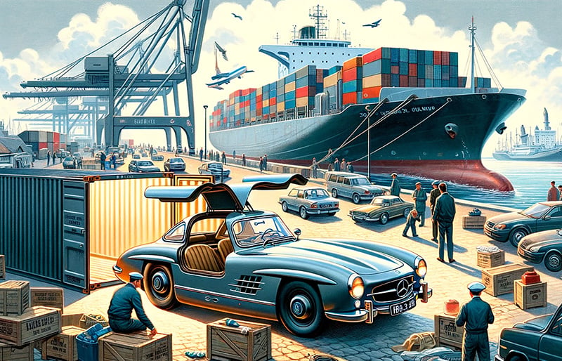 mercedes 300 sl ocean container