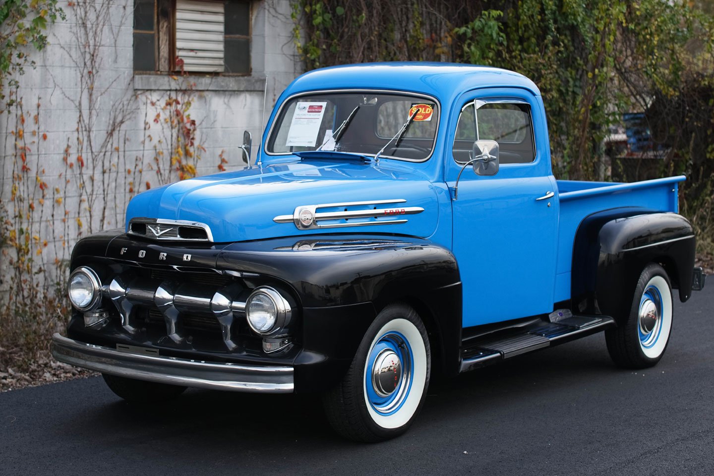 american classic pickup truck in blue