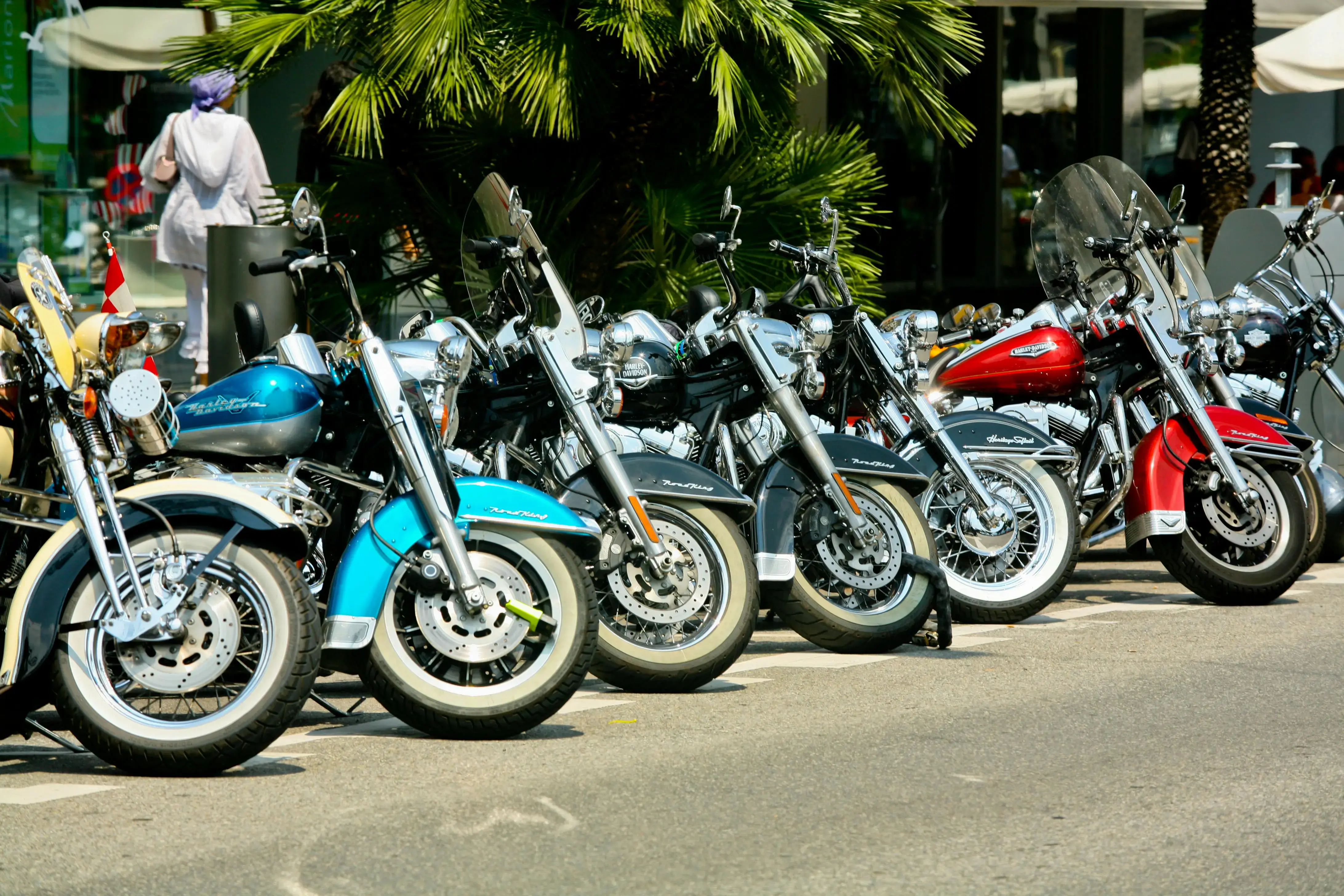 Photo of parked motorcycles side by side